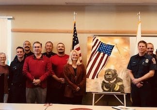 Traveling 911 Memorial Painting Displayed at Fire Station #1