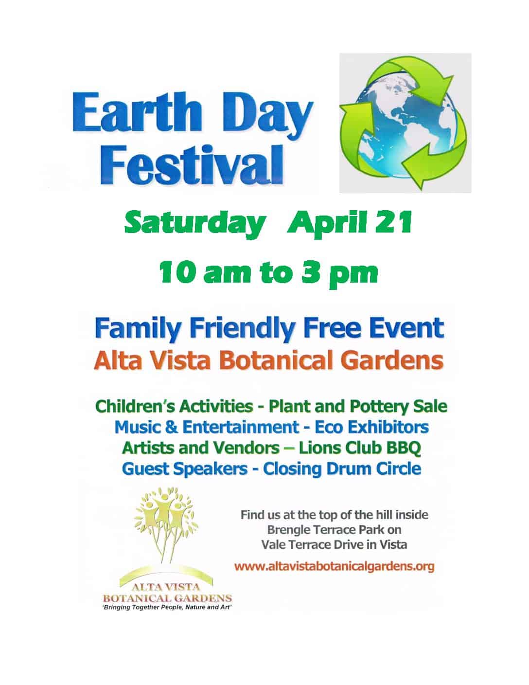 Earth Day Festival At Alta Vista Botanical Gardens