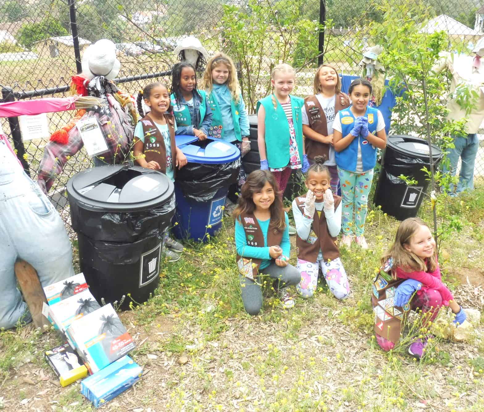 Girl Scouts Donate Trash Sorting Cans To Alta Vista Botanical