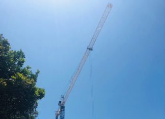 100 Main Construction Update – July 2019 the Crane is Coming