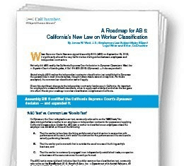 Roadmap for AB 5: California’s New Worker Classification Law Free White Paper