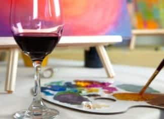 Moonlight Angels Auxiliary Wine and Paint event on March 1st