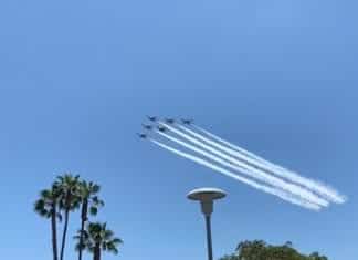 Air Force Thunderbirds Fly Over Tri-City Medical Center in Vista on Friday May 15