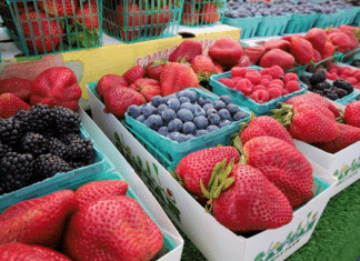 Seasonal Berries And Stonefruit At The Market