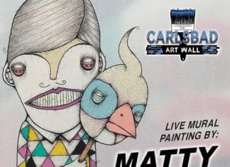 26th Carlsbad Art Wall Painted LIVE by Former Carlsbad Artist November 7-8