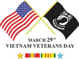 Vietnam Veterans Day in the City of Vista is March 29th