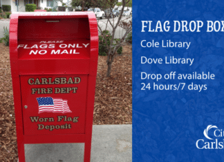 Flag drop-off boxes in Carlsbad