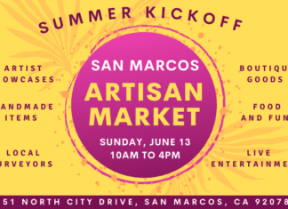 San Marcos Artisan Market Sunday, June 13th
