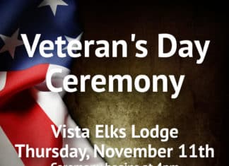 Veteran’s Day Ceremony and BBQ on Thursday, November 11th at 4pm