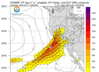 Atmospheric River to bring precipitation to the U.S. West Coast