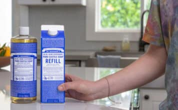 Dr. Bronner’s Castile Soap Refills Now Use Less Plastic