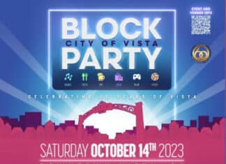 Save the Date October 14th Vista Block Party Celebrating their 60th Anniversary