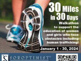 “30 Miles in 30 Days” Soroptimists Hold Virtual Fundraiser