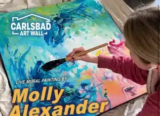 MOLLY ALEXANDER TAKES ON THE CARLSBAD ART WALL!