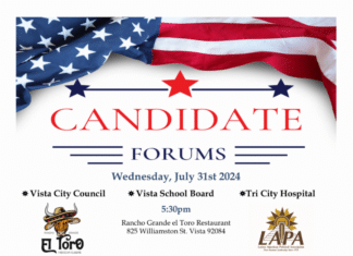Vista Candidate Forums Wednesday, July 31th