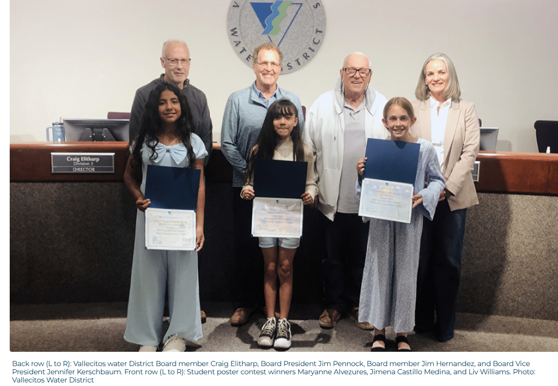 Students Recognized For Conservation Posters by Vallecitos Water District