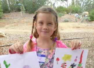 Kids in the Garden at Alta Vista Botanical Gardens in VISTA Nature Drawing and Watercolors