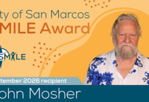 John Mosher Honored with San Marcos SMILE Award