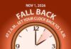 Be Prepared This Coming Weekend for Your Clocks to “Fall Back” for Daylight Saving Time
